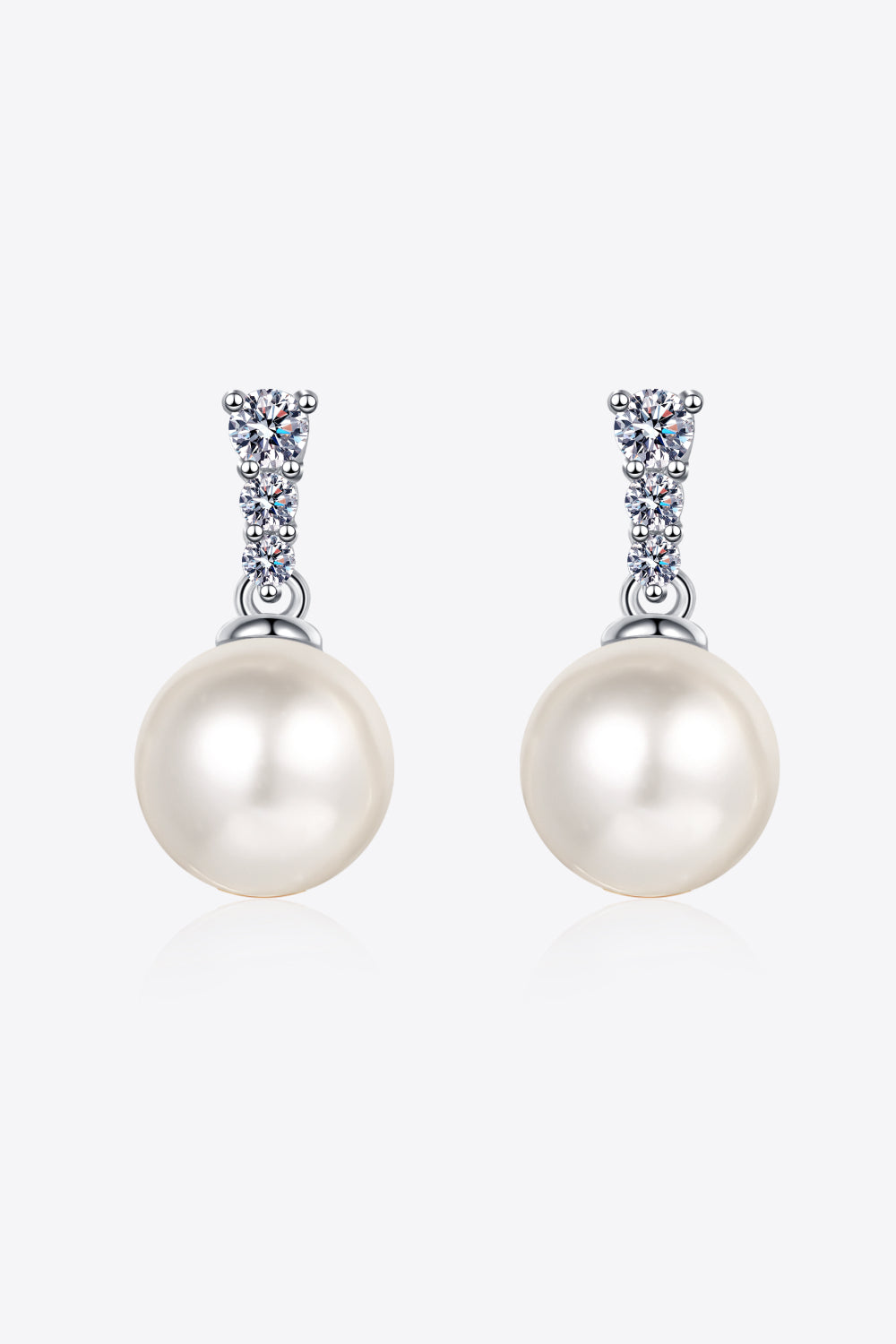 Moissanite Pearl Drop Earrings - ClozArt