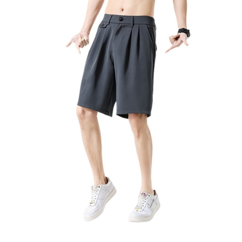 Shorts Men's Comfortable Soft Solid Color Small Suit Pants - ClozArt