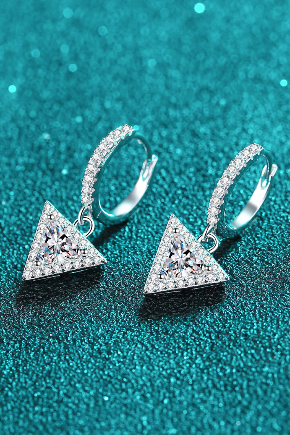 Moissanite Triangle Drop Earrings - ClozArt