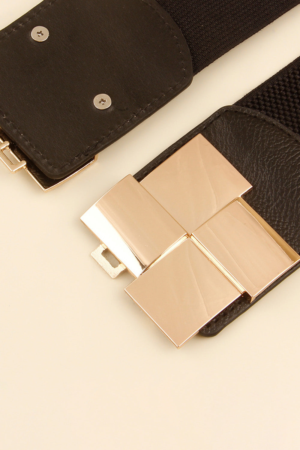 Geometric Buckle Elastic Wide Belt - ClozArt