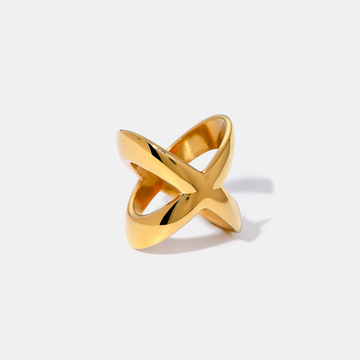 18K Gold-Plated Crisscross Ring - ClozArt