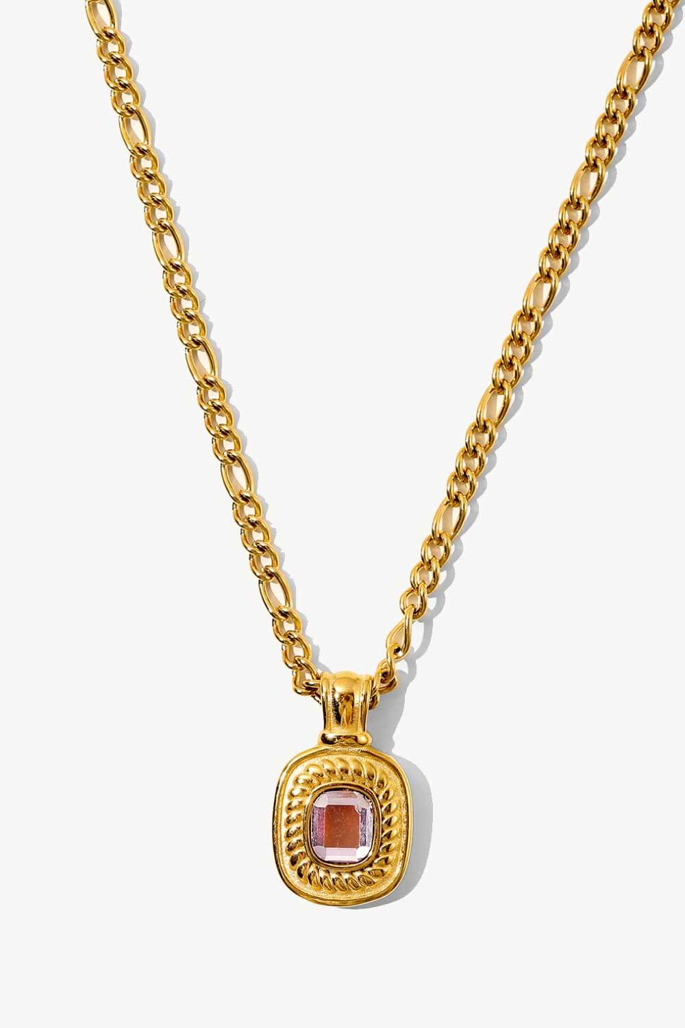 18K Gold Plated Inlaid Rhinestone Pendant Necklace - ClozArt