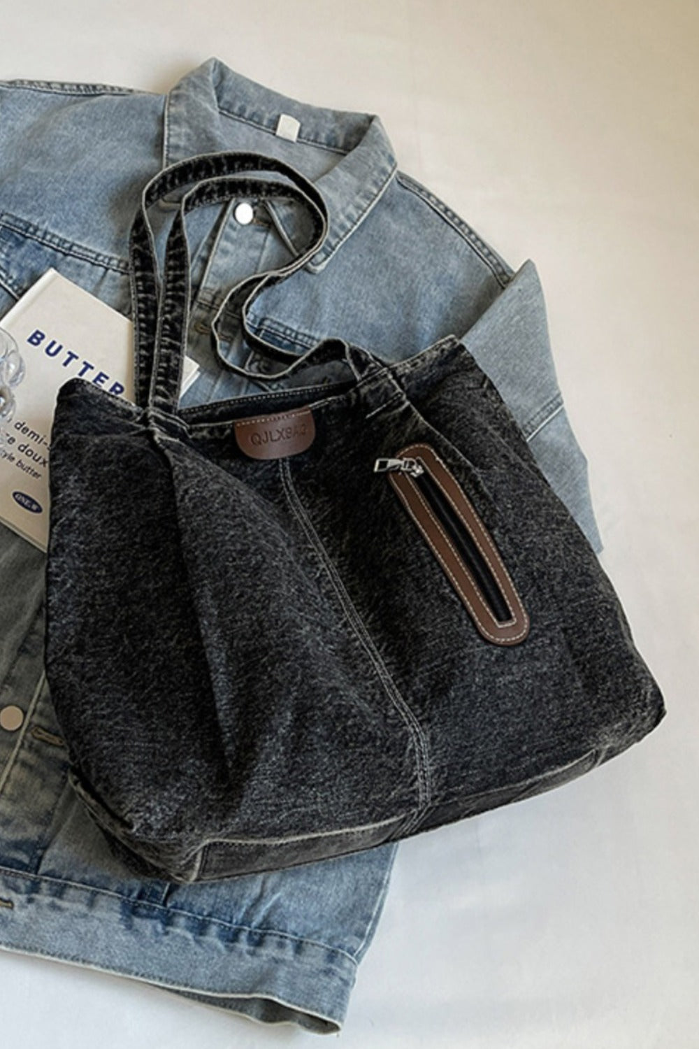 Medium Denim Tote Bag - ClozArt