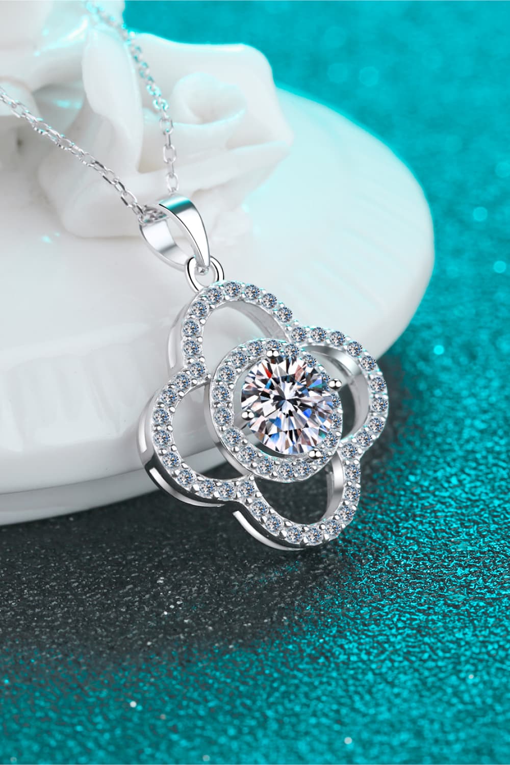 1 Carat Moissanite 925 Sterling Silver Necklace - ClozArt