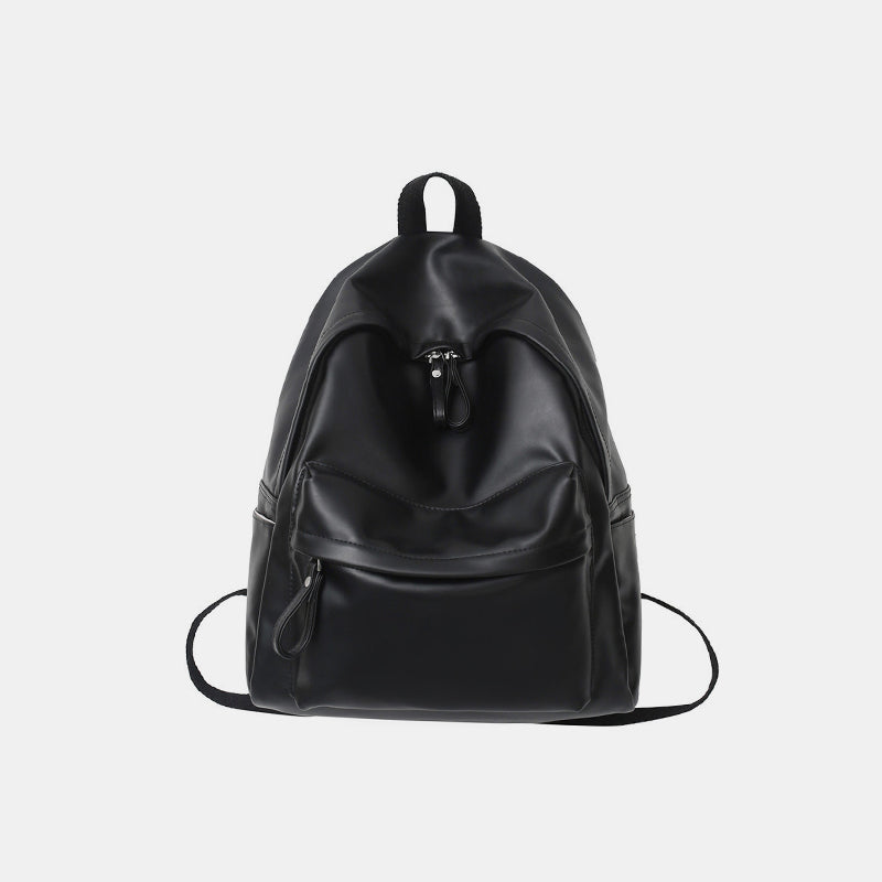 PU Leather Zip Backpack Bag - ClozArt