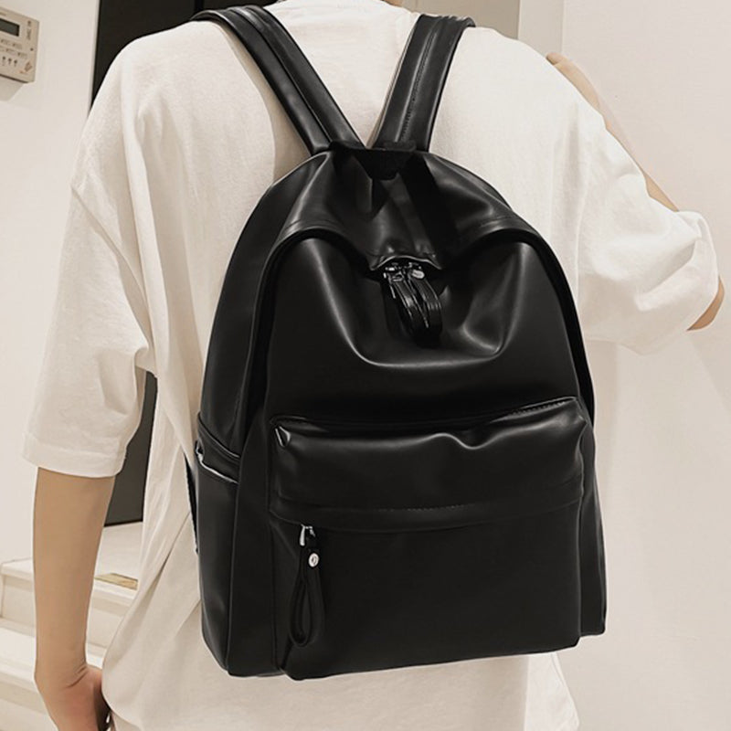 PU Leather Zip Backpack Bag - ClozArt