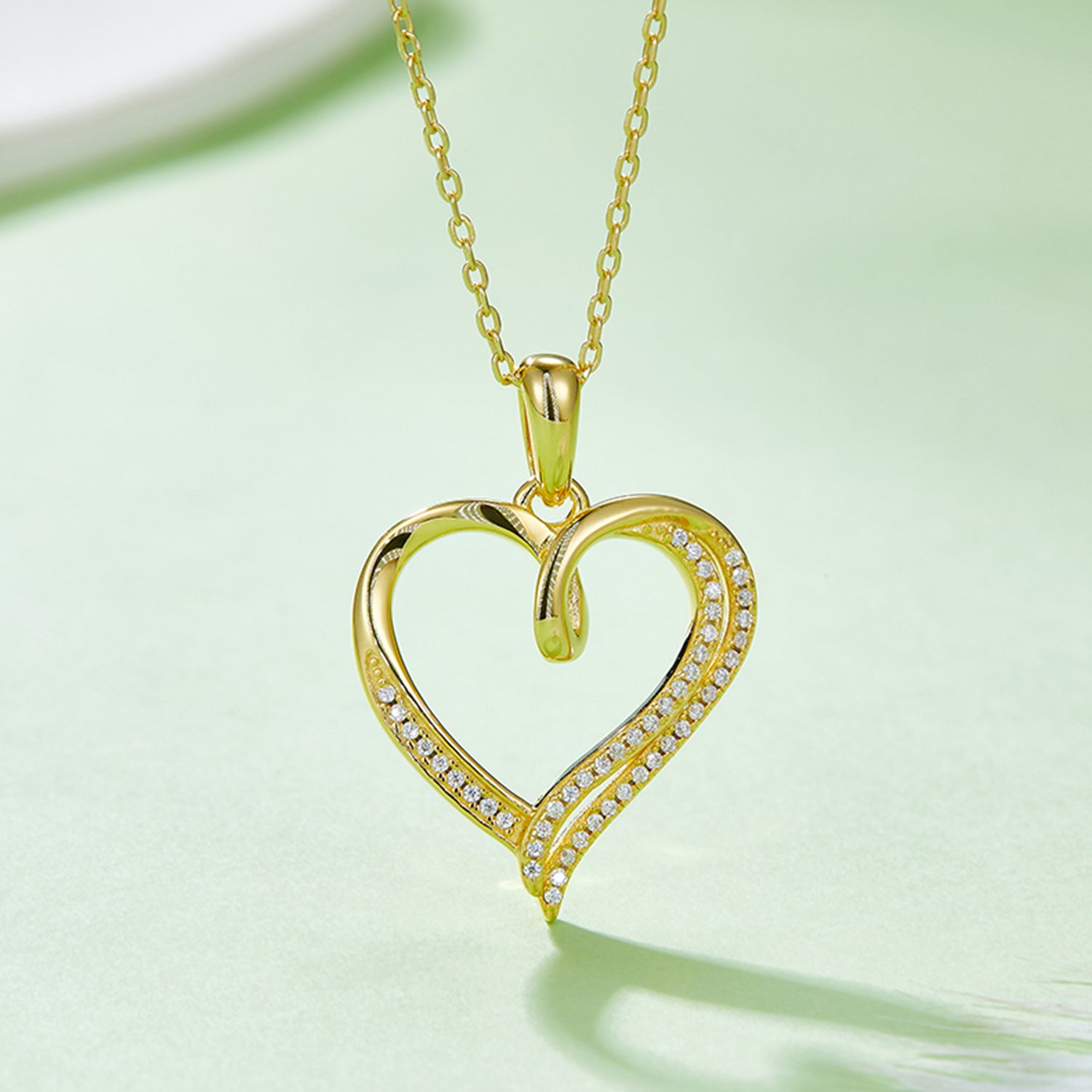 Moissanite 925 Sterling Silver Heart Shape Necklace - ClozArt