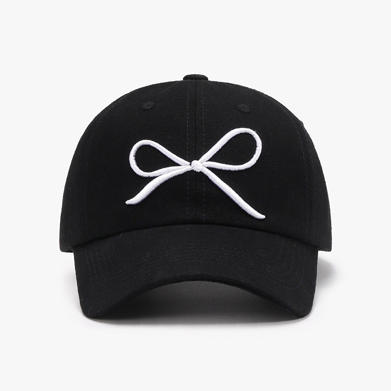 Bow Embroidered Cotton Baseball Cap - ClozArt