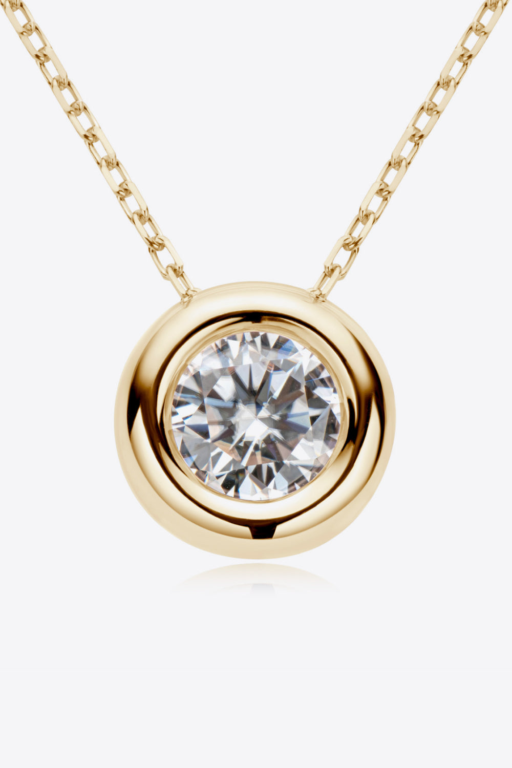 Adored 1 Carat Moissanite Pendant 925 Sterling Silver Necklace - ClozArt