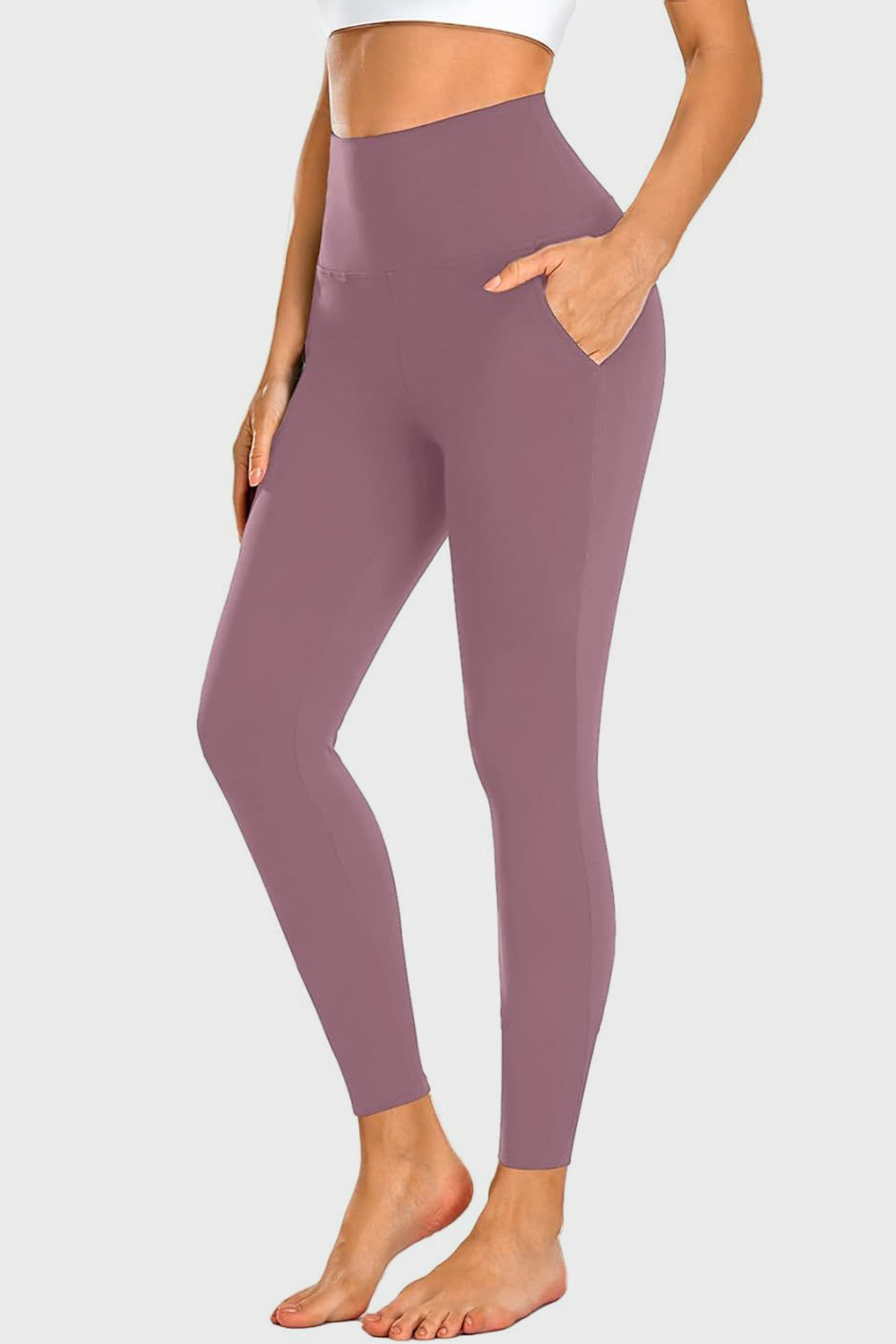 Pocketed High Waist Active Leggings - ClozArt