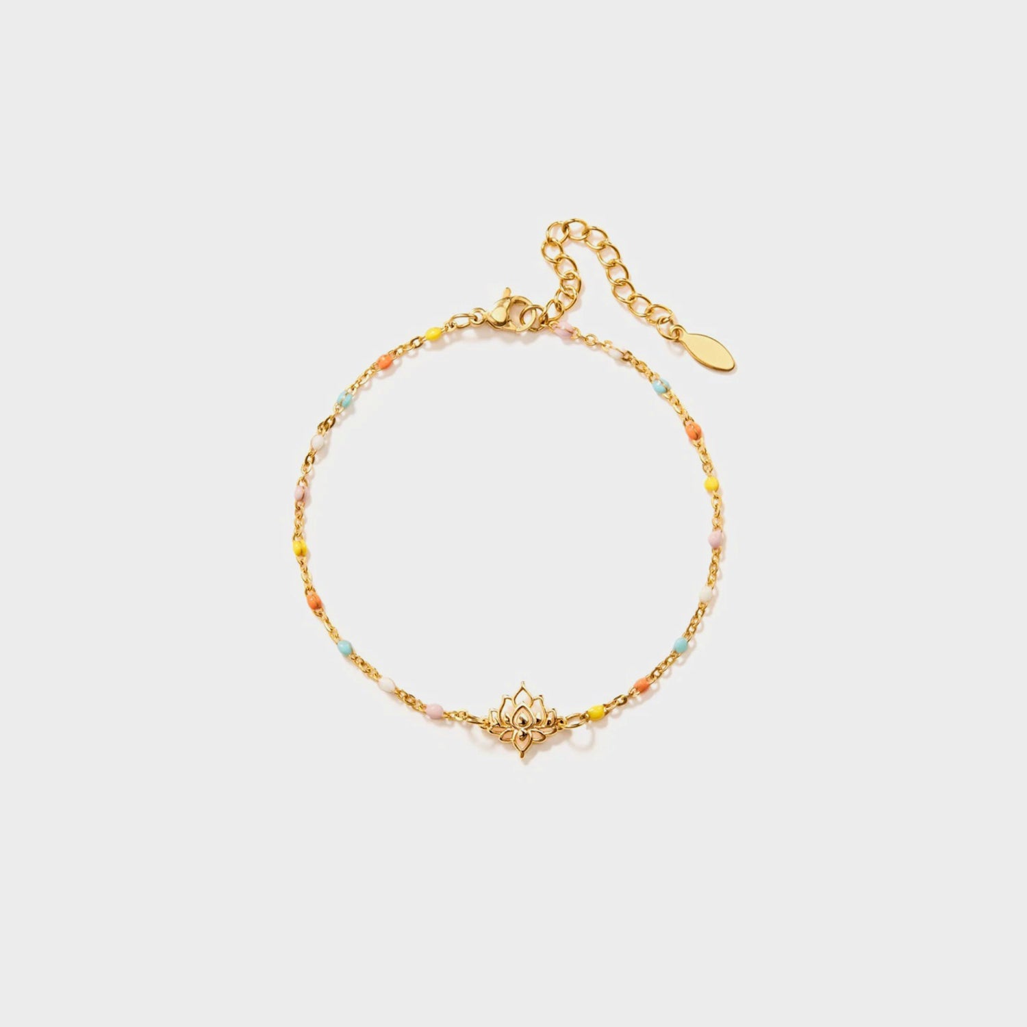 Lotus Shape 18K Gold-Plated Bead Bracelet - ClozArt