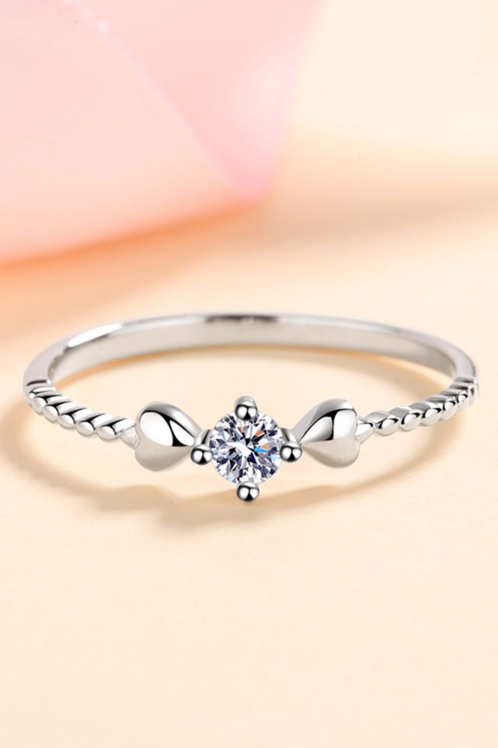 Adored Moissanite Heart 925 Sterling Silver Ring - ClozArt