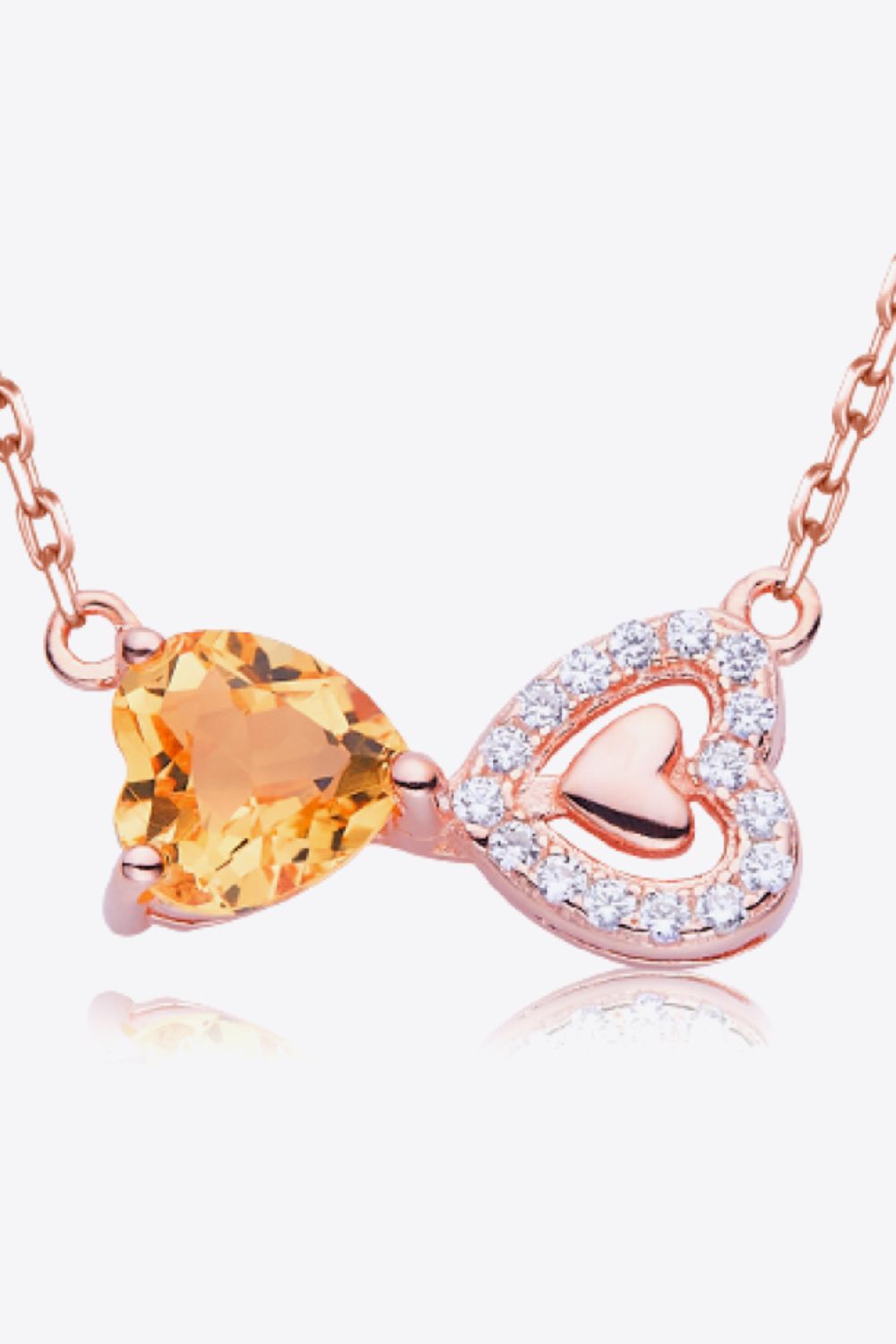 Citrine Heart 925 Sterling Silver Necklace - ClozArt