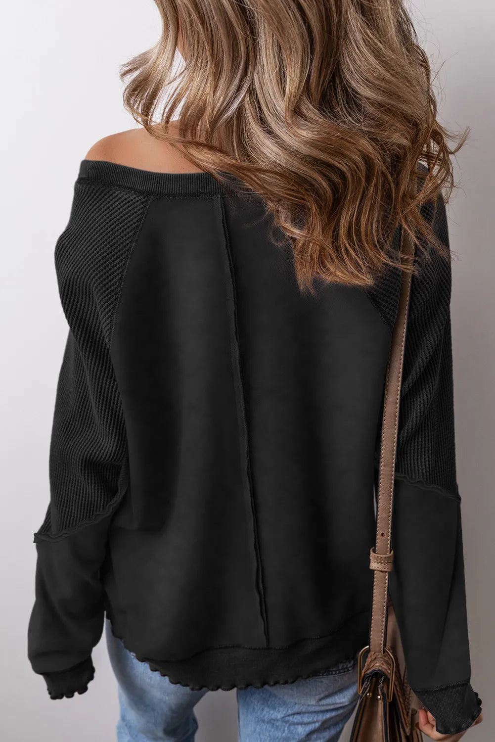 Exposed Seam Long Sleeve Sweatshirt