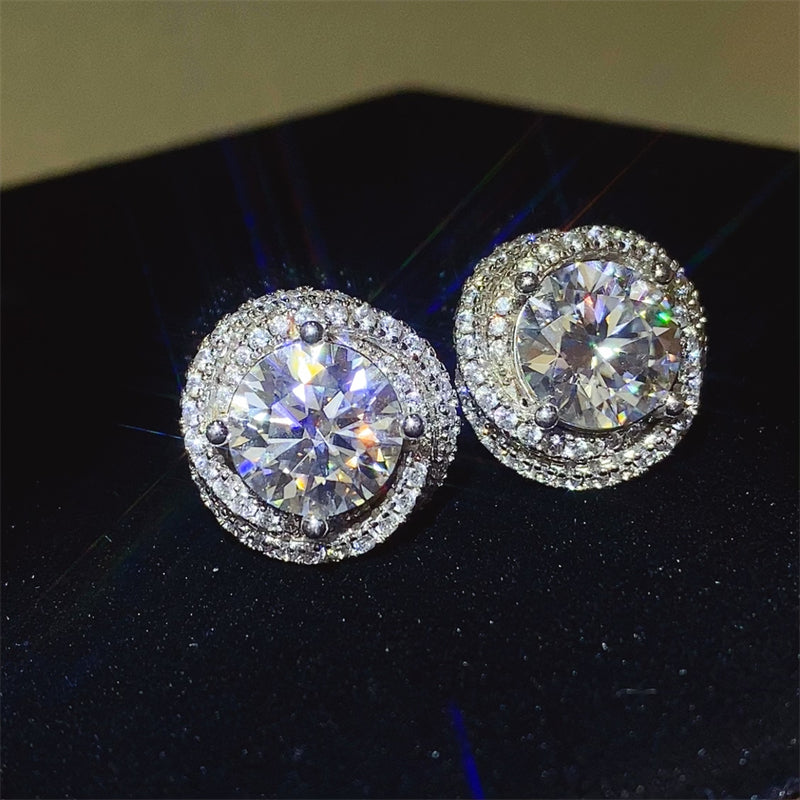 6 Carat Moissanite 925 Sterling Silver Earrings - ClozArt