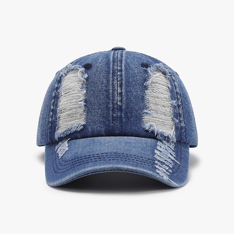 Distressed Cotton Baseball Cap - ClozArt