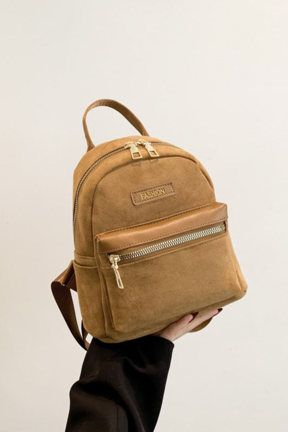 Suede Adjustable Strap Backpack Bag - ClozArt