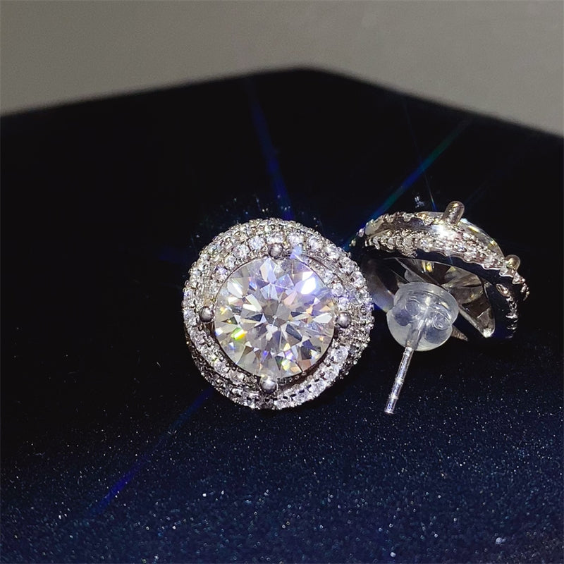 6 Carat Moissanite 925 Sterling Silver Earrings - ClozArt