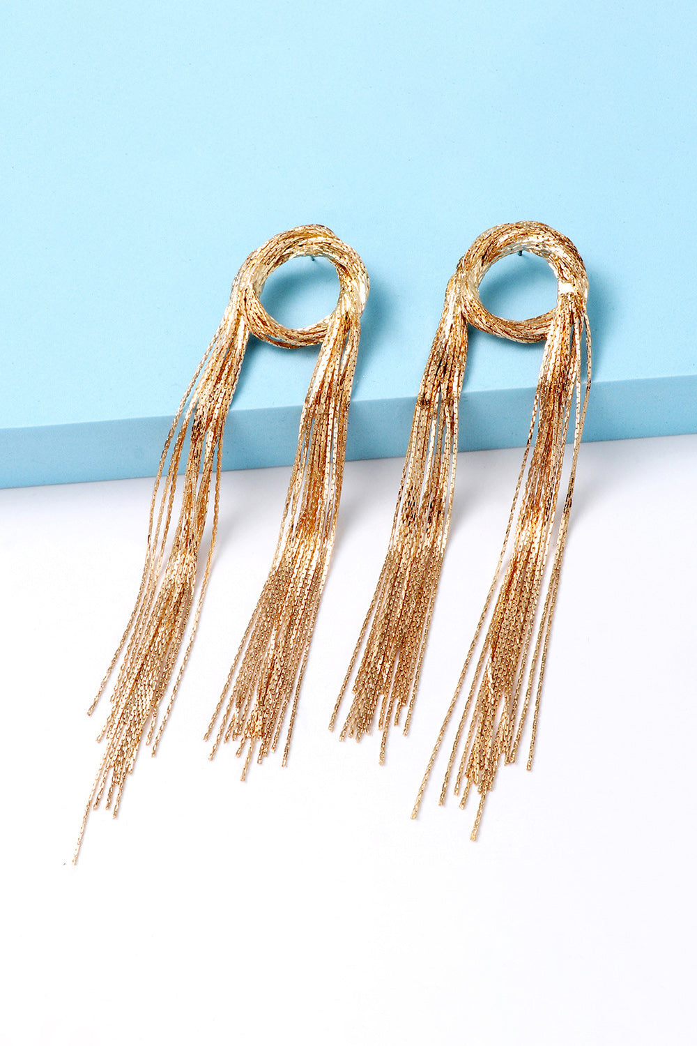 Round Shape Fringed Copper Earrings - ClozArt