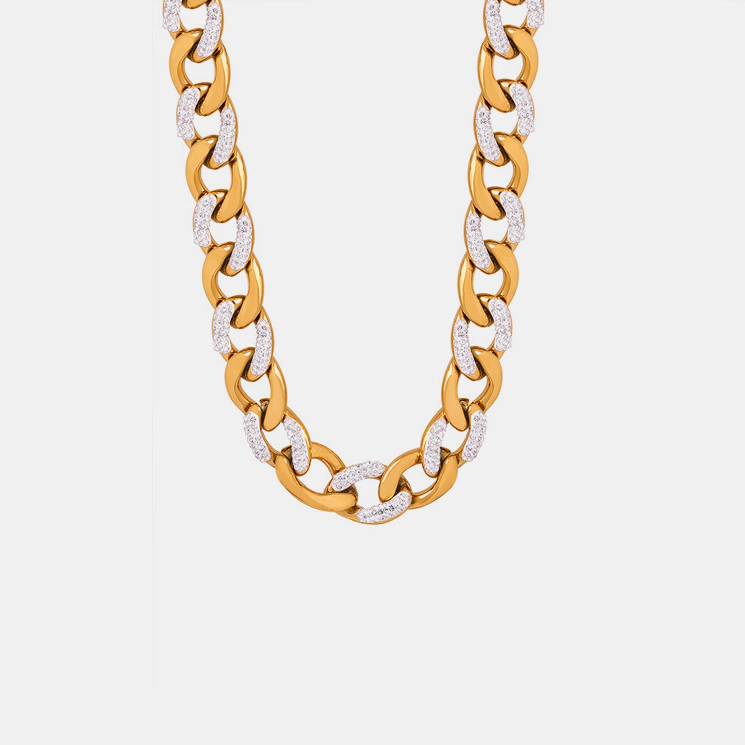 Zircon Titanium Steel Chunky Chain Necklace - ClozArt