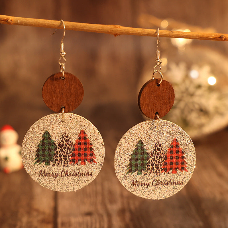 PU Leather Christmas Tree Earrings - ClozArt