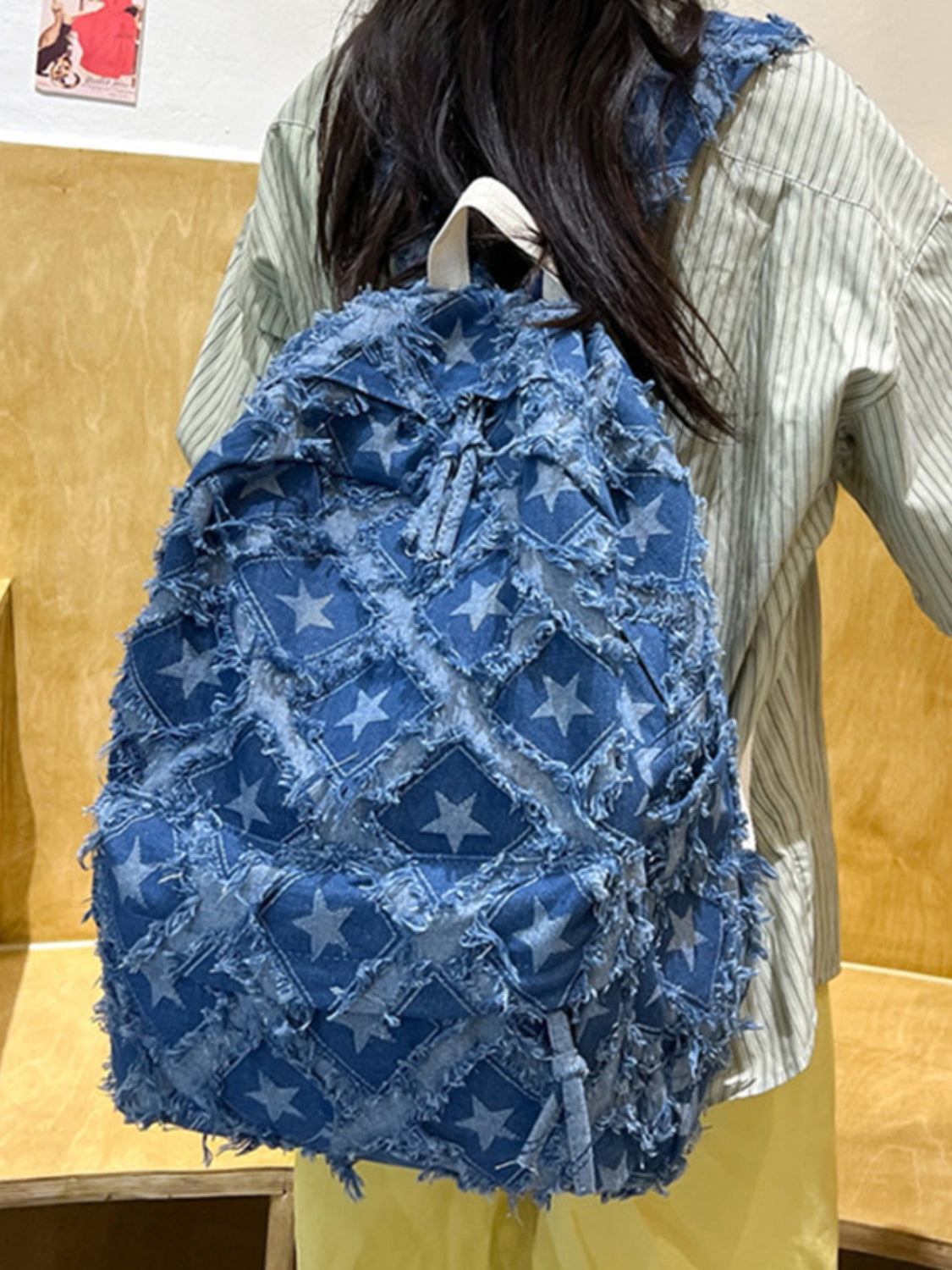 Star Denim Backpack Bag - ClozArt