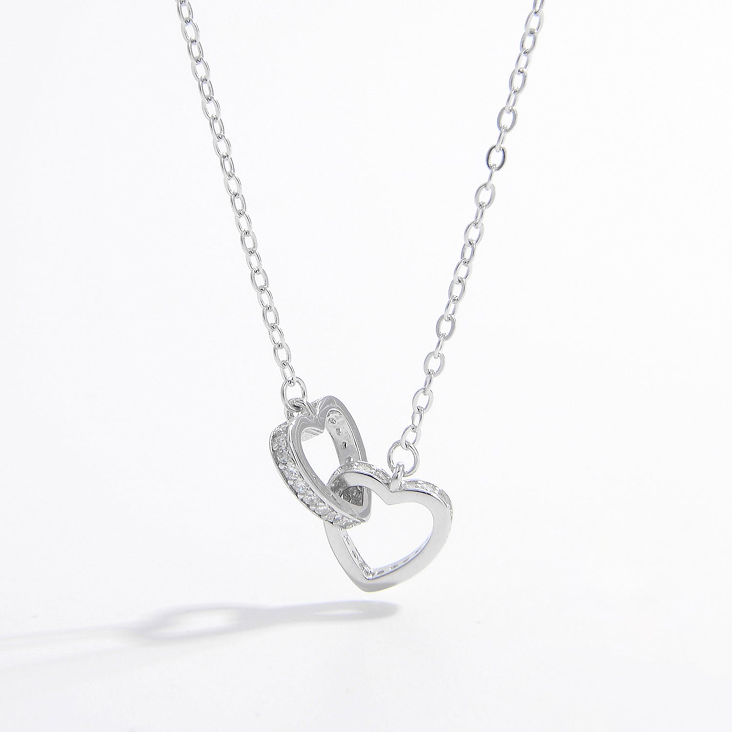 925 Sterling Silver Inlaid Zircon Heart Necklace - ClozArt