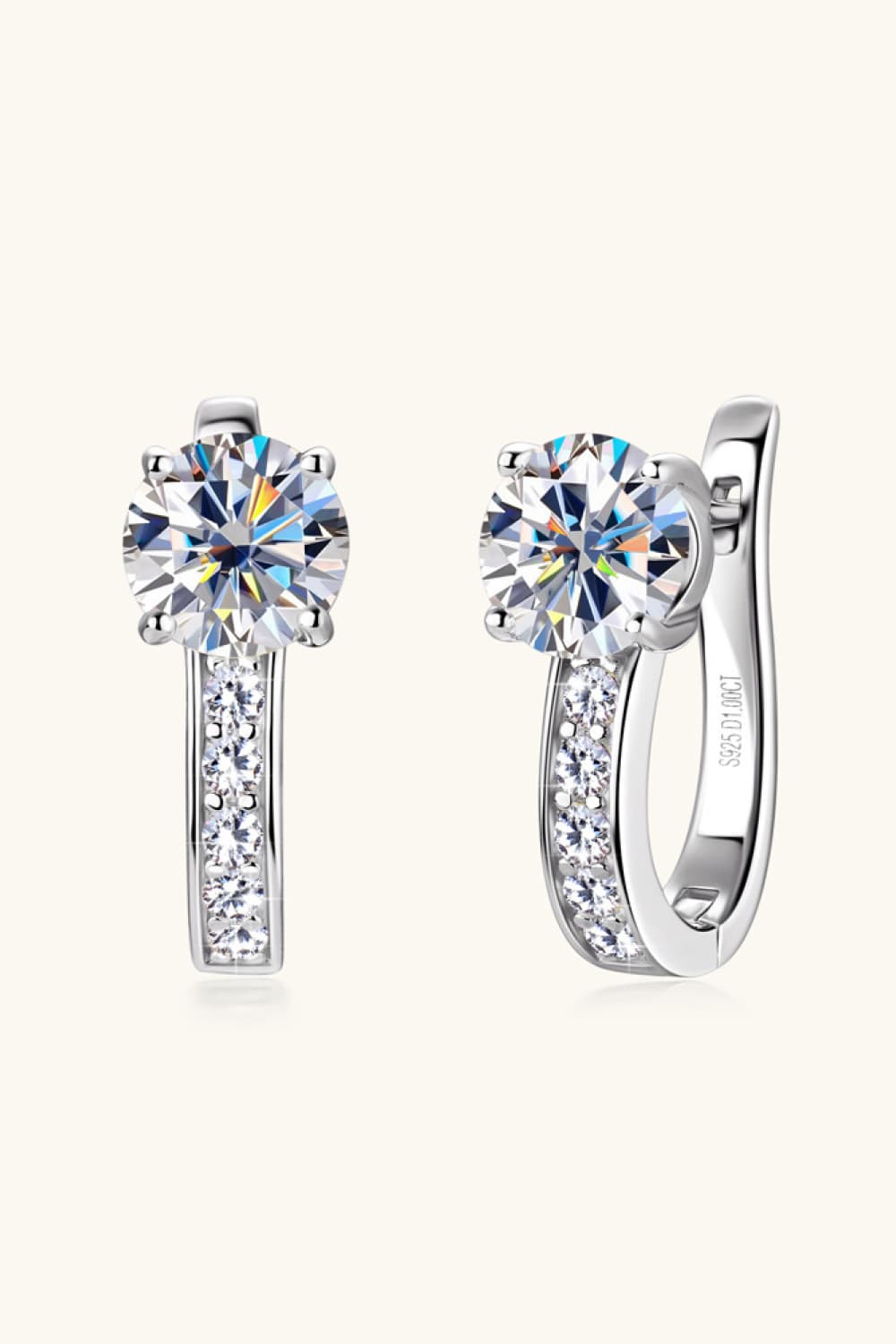 2 Carat Moissanite 925 Sterling Silver Earrings - ClozArt