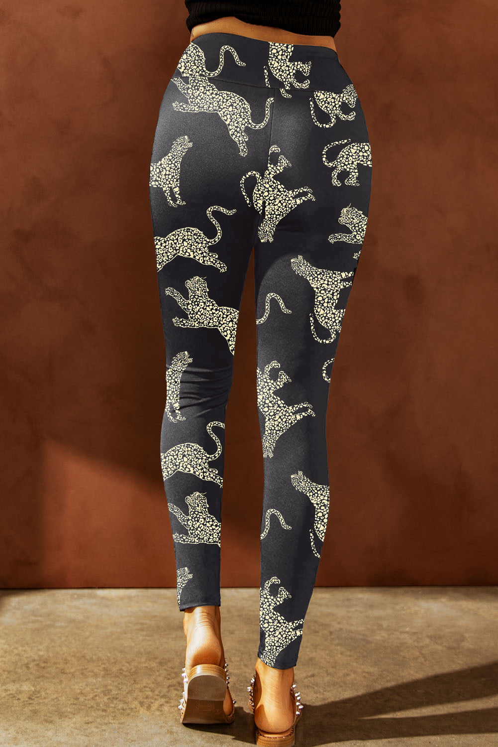 Animal Printed Distressed High Waist Leggings - ClozArt