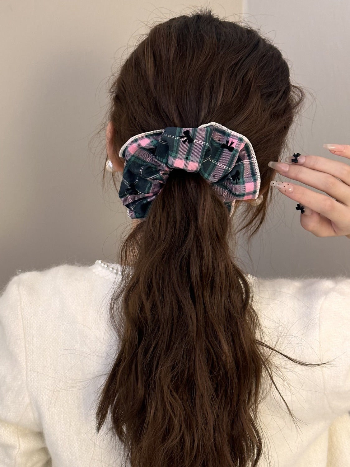 3-Piece Plaid Contrast Elastic Hair Scrunchy - ClozArt