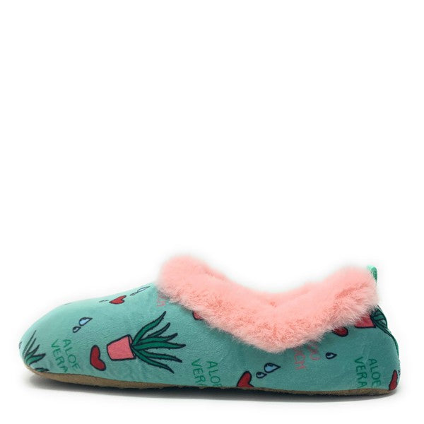 Aloe You - Women's House Sherpa Slippers