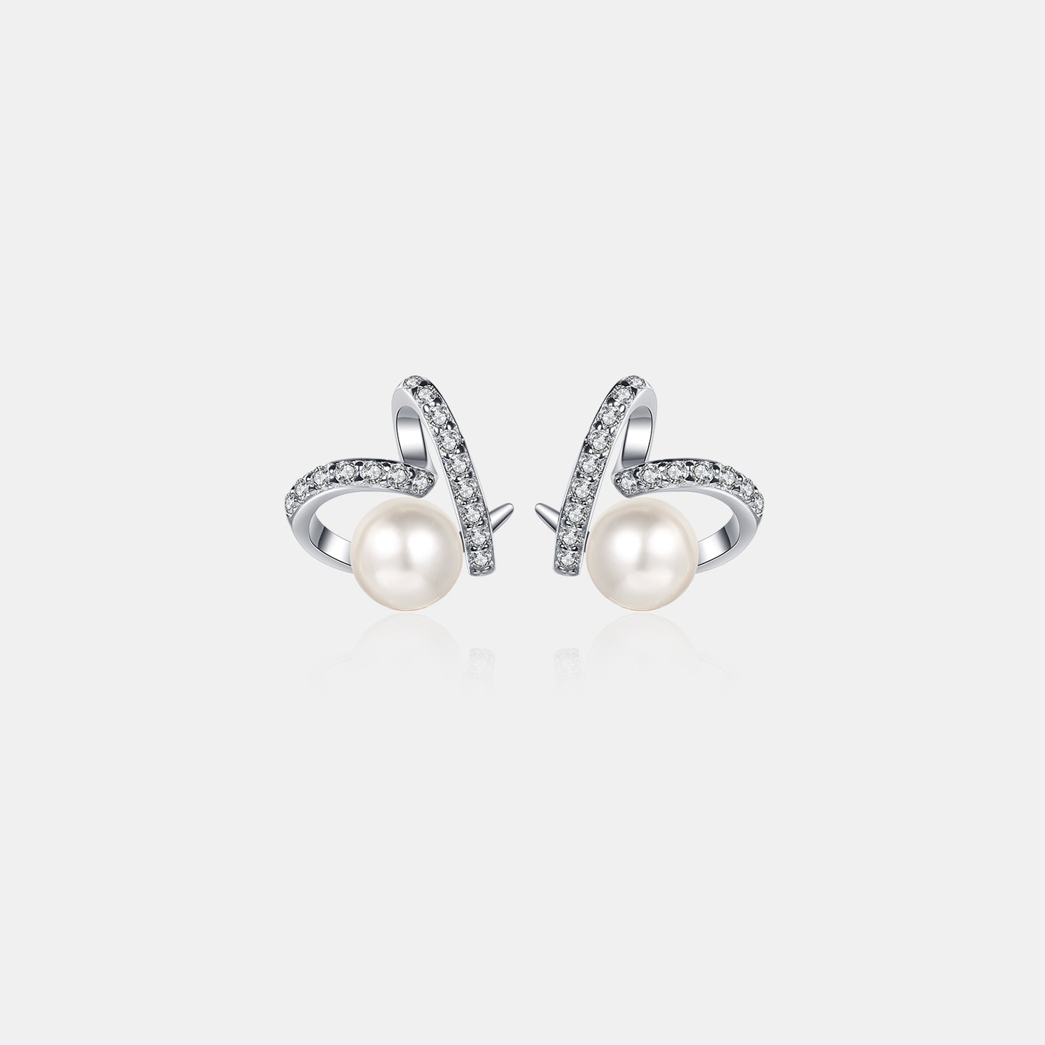 Pearl Moissanite 925 Sterling Silver Earrings - ClozArt