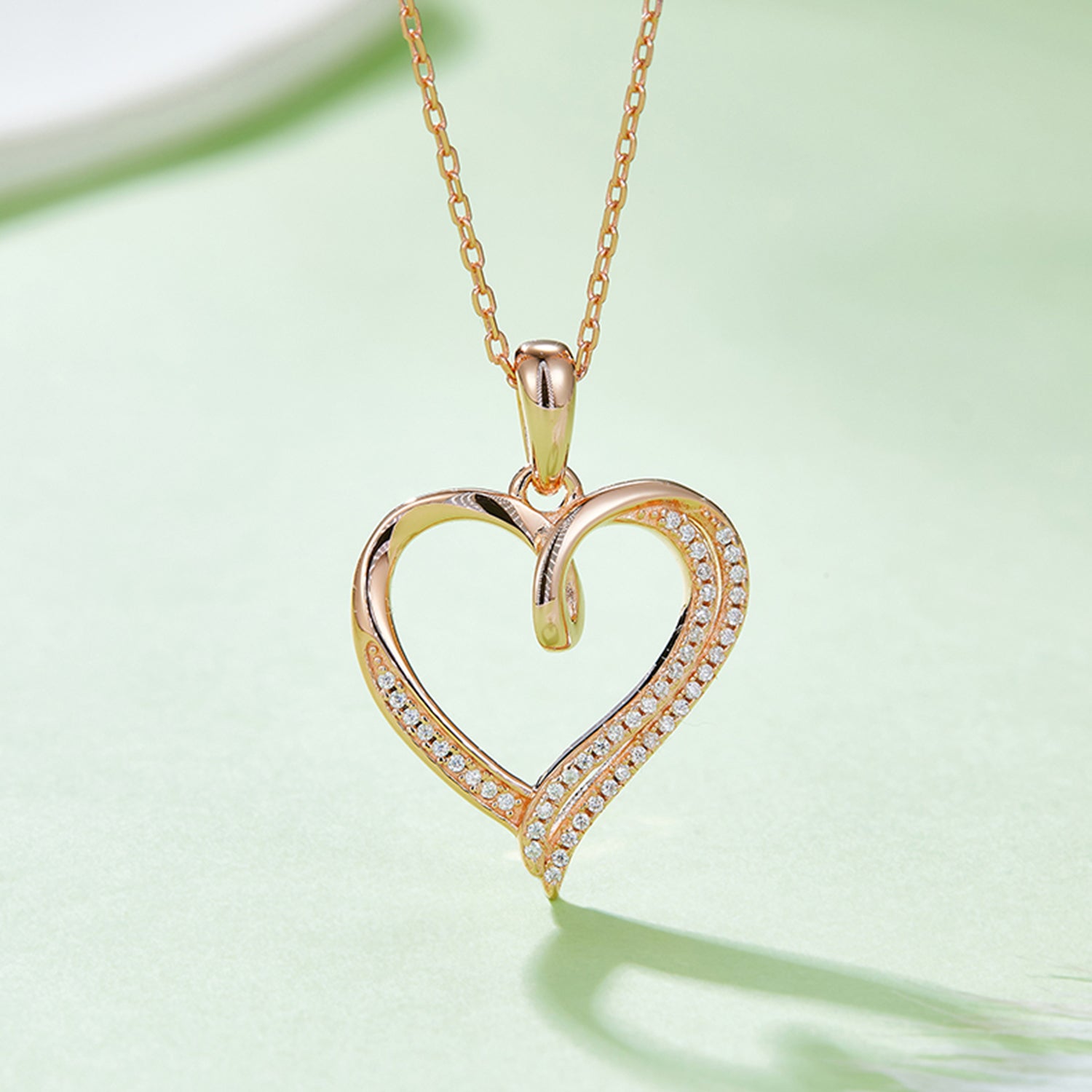 Moissanite 925 Sterling Silver Heart Shape Necklace - ClozArt