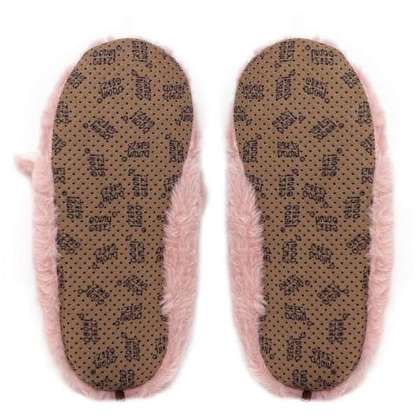 Fluffy Animal Women's Cozy Slipper - Pink Steps