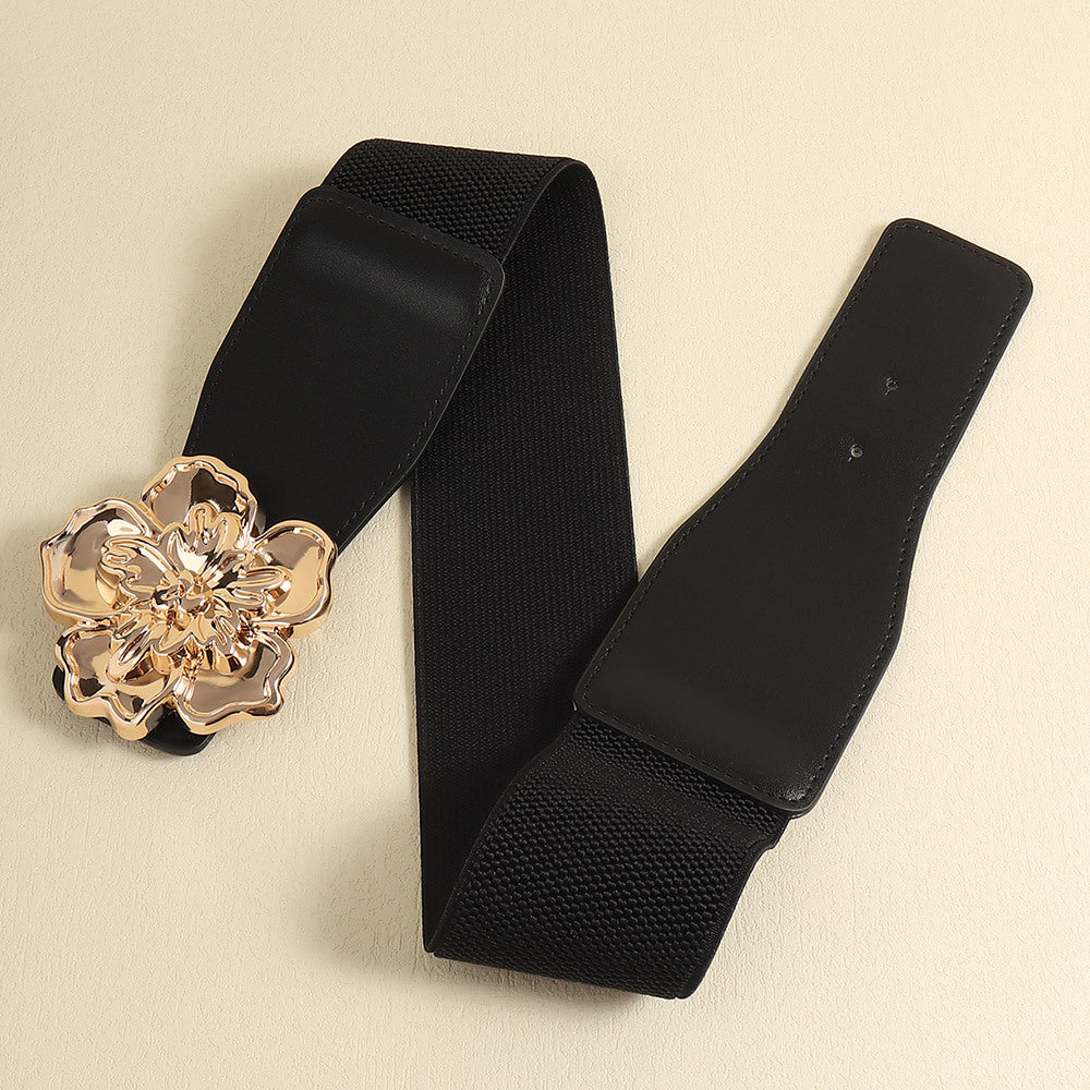 Flower Alloy Buckle Elastic Belt - ClozArt