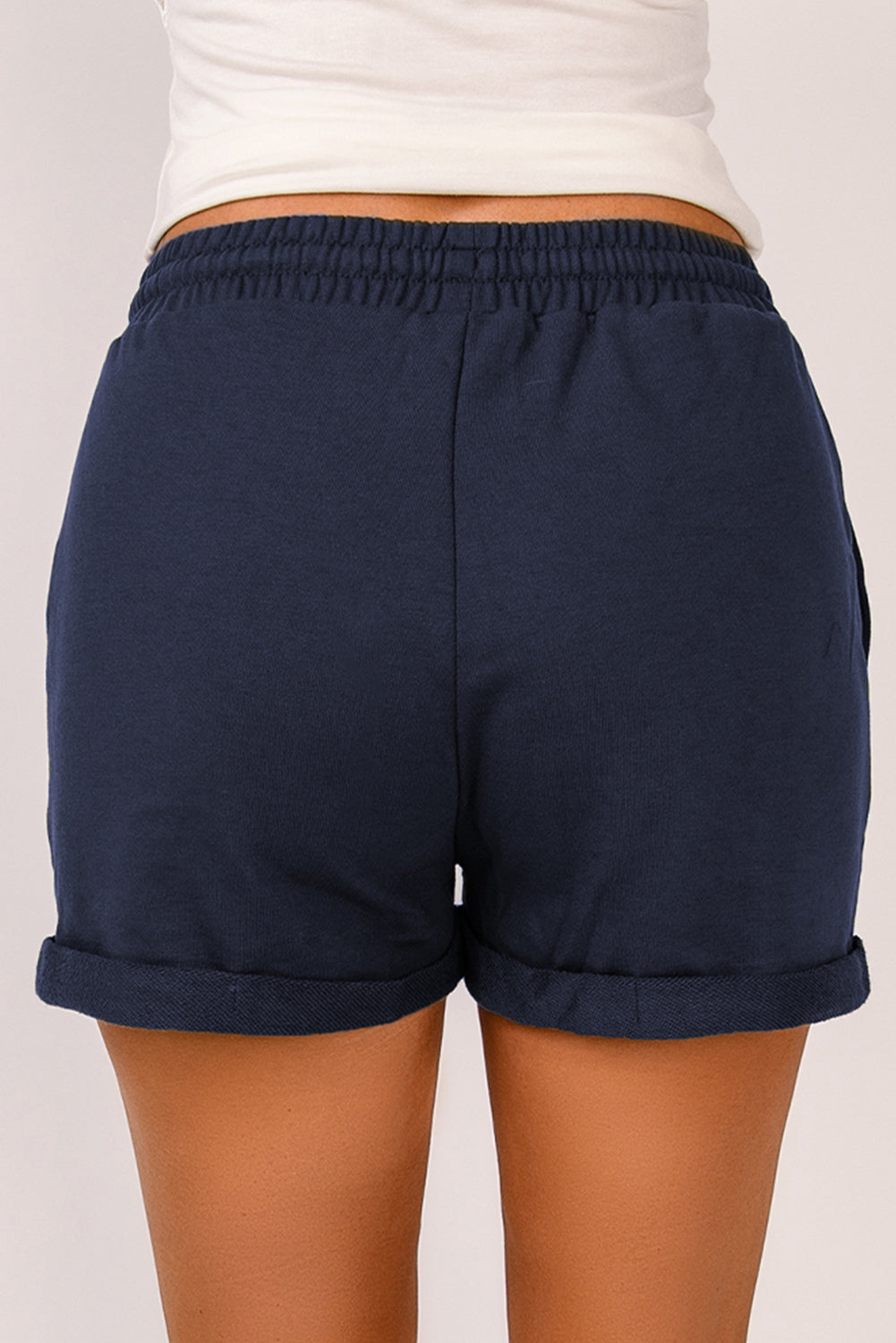 Drawstring Waist Cuffed Shorts - ClozArt