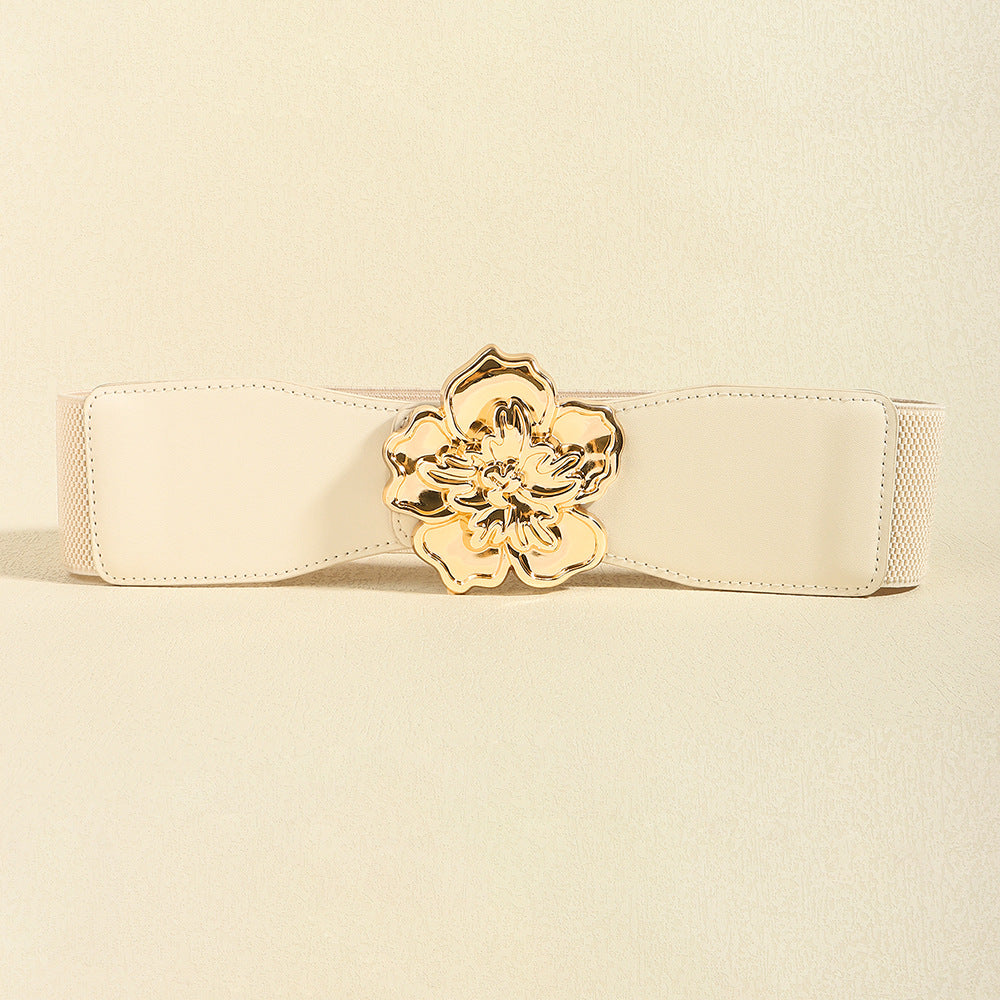 Flower Alloy Buckle Elastic Belt - ClozArt