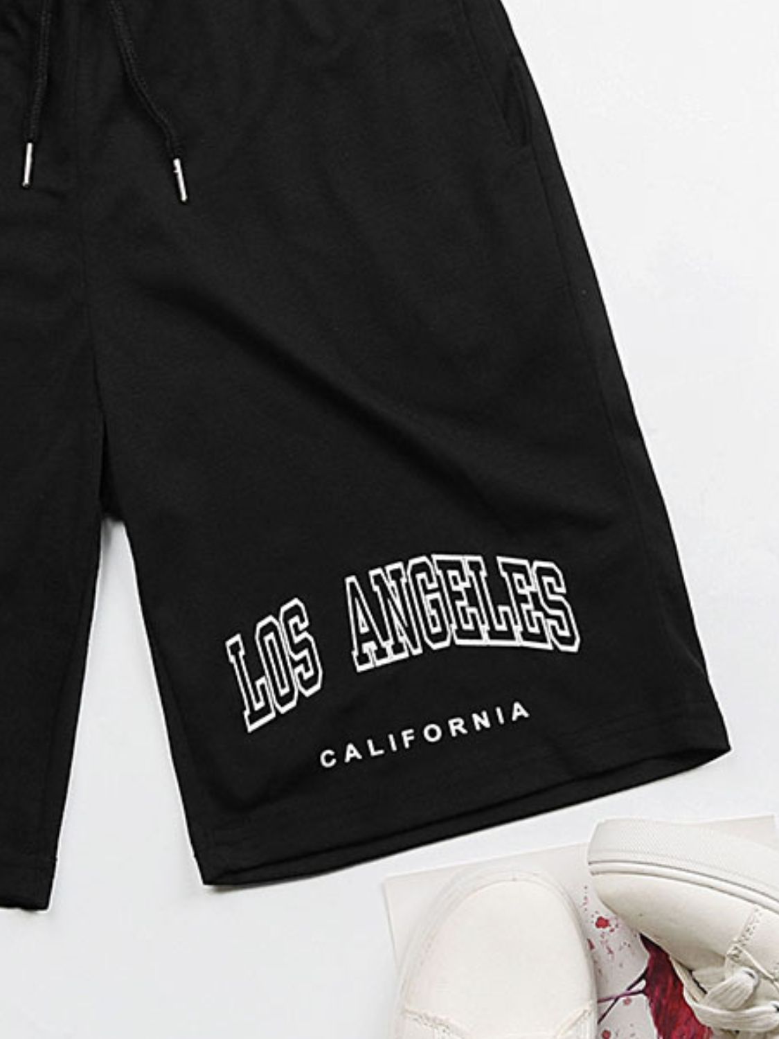 Perfee LOS ANGELES CALIFORNIA Graphic Drawstring Shorts - ClozArt