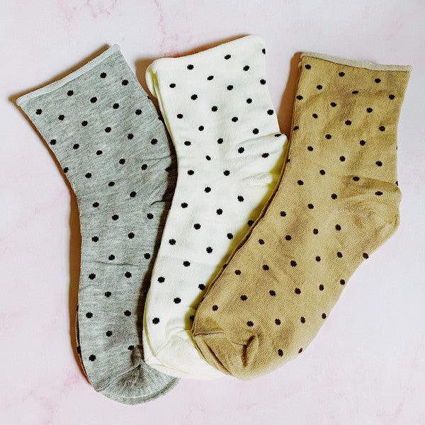 Precious Polka Dot Socks Set Of 3 Pairs