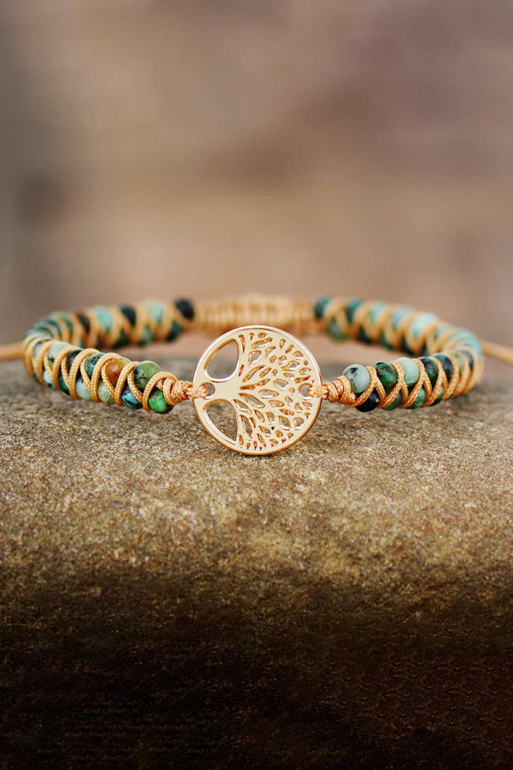 Handmade Tree Shape Beaded Copper Bracelet - ClozArt