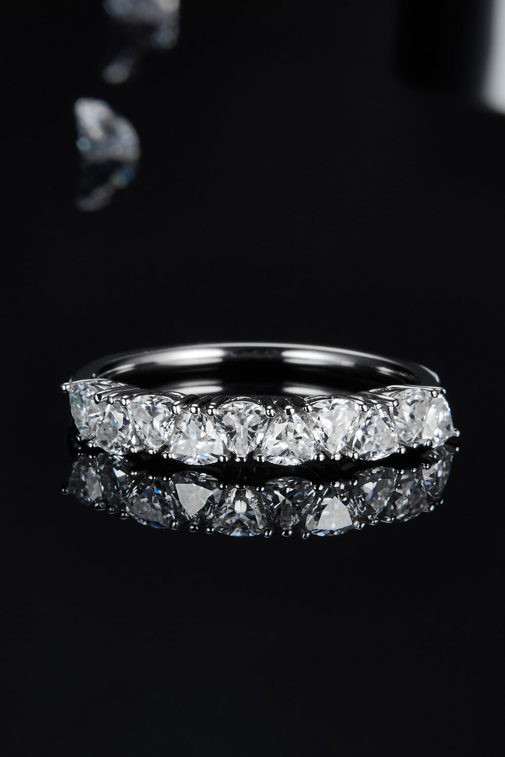 1 Carat Moissanite 925 Sterling Silver Half-Eternity Ring - ClozArt