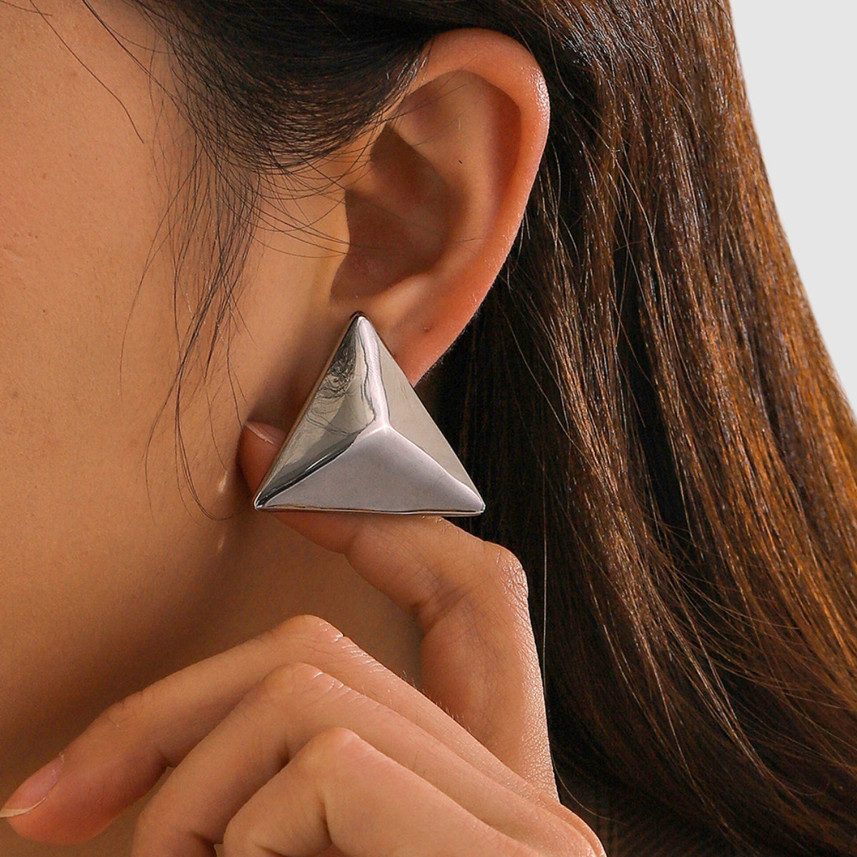 Stainless Steel 3D Triangle Earrings - ClozArt