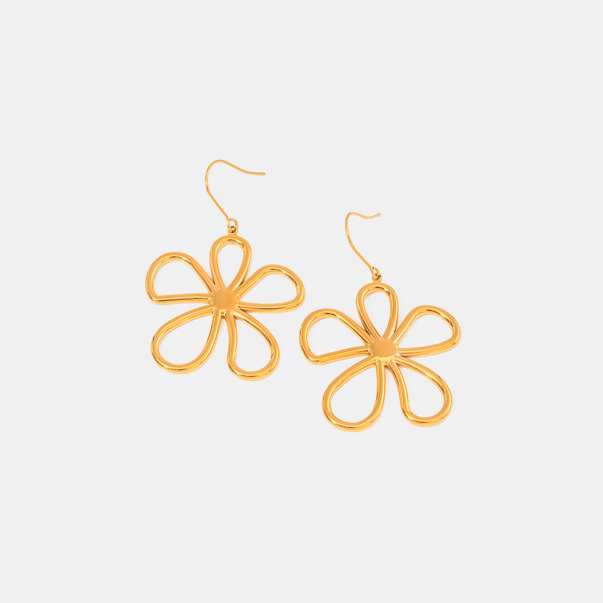 18K Gold-Plated Flower Earrings - ClozArt