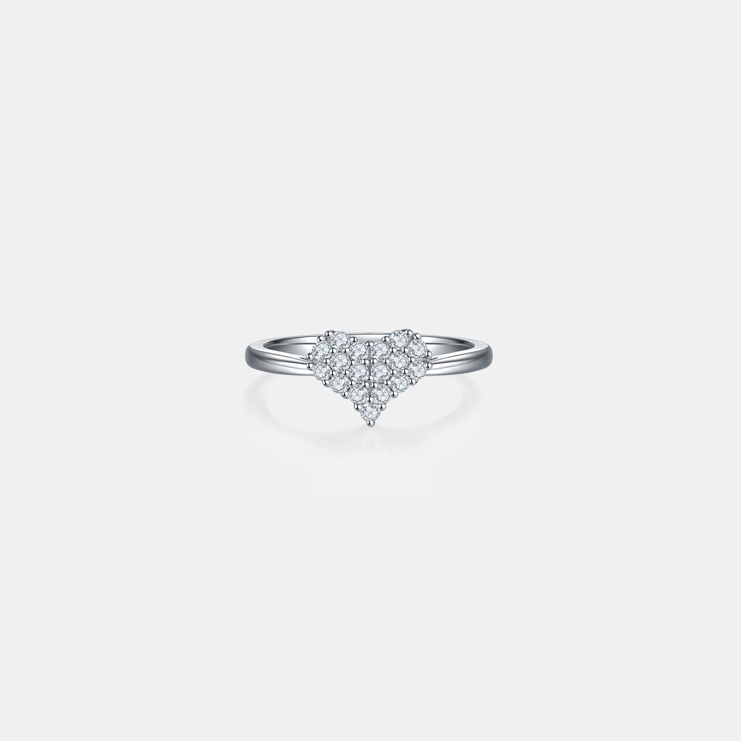 Moissanite 925 Sterling Silver Heart Ring - ClozArt