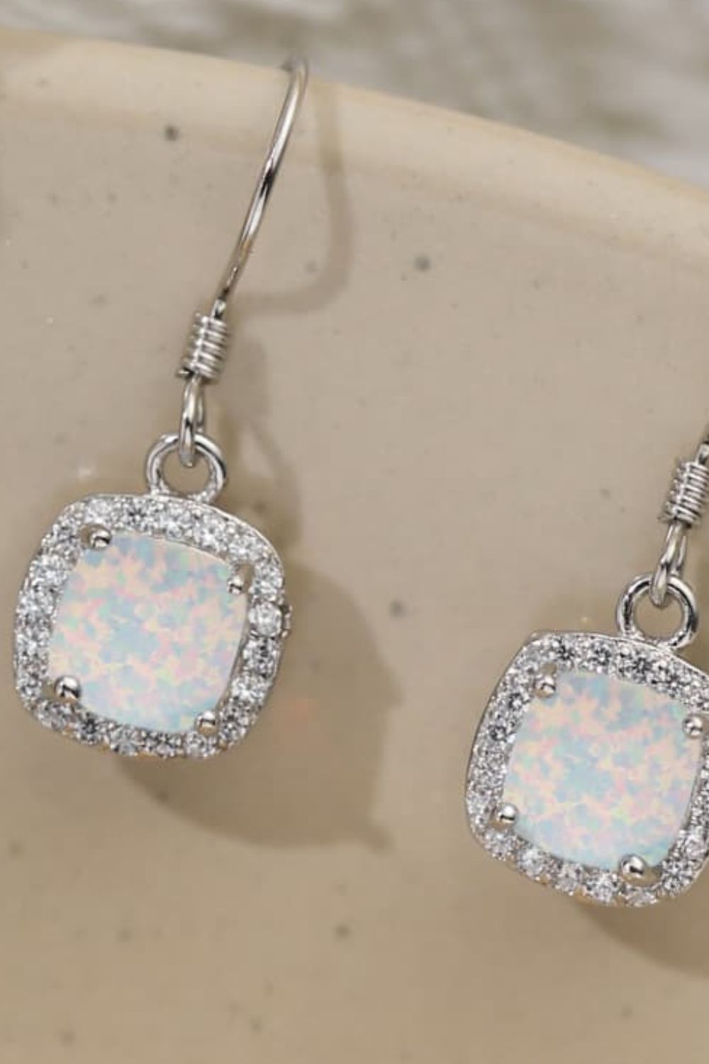 Opal Square Drop Earrings - ClozArt