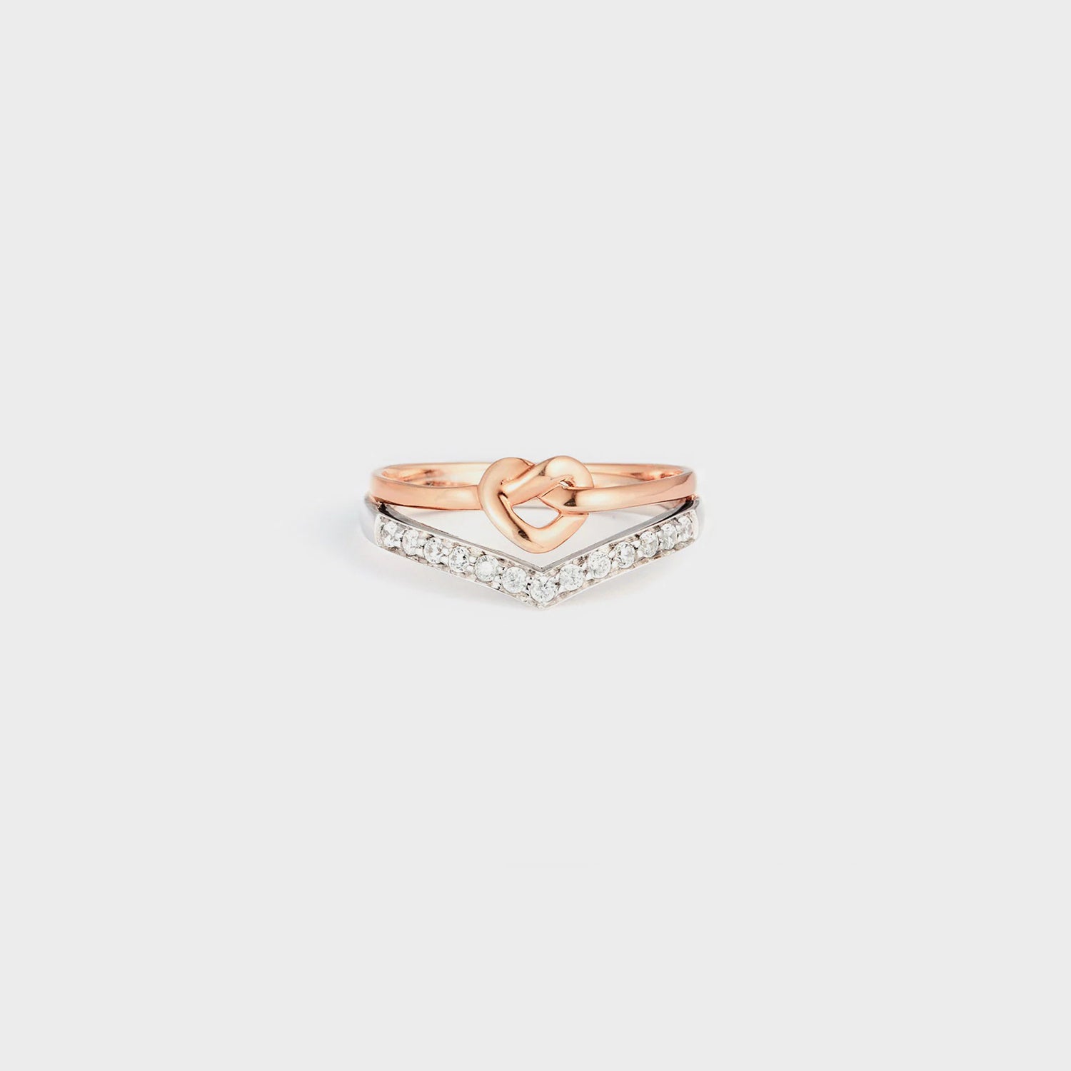 Knotted Heart Shape Inlaid Zircon Ring - ClozArt