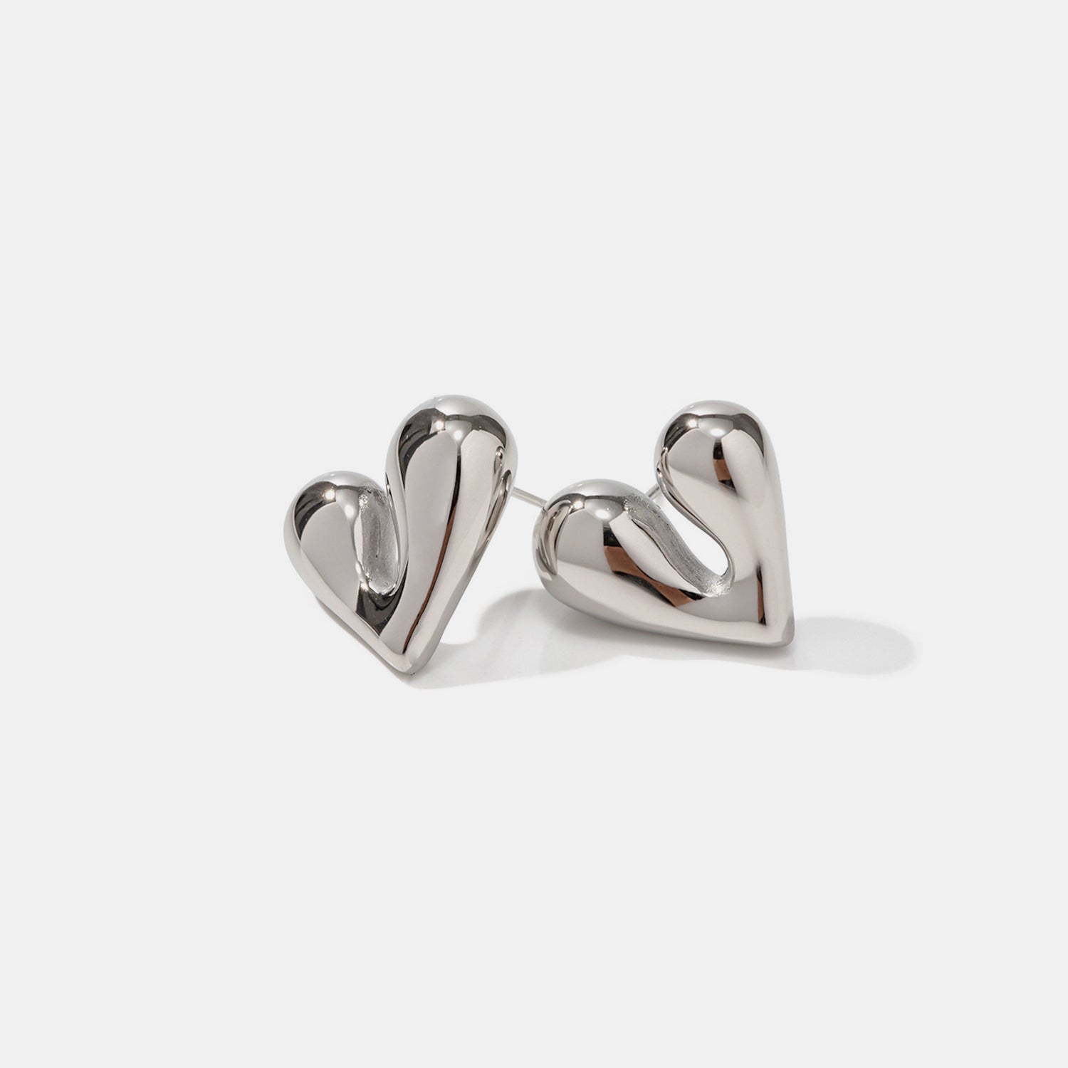 Heart Shape Stainless Steel Stud Earrings - ClozArt