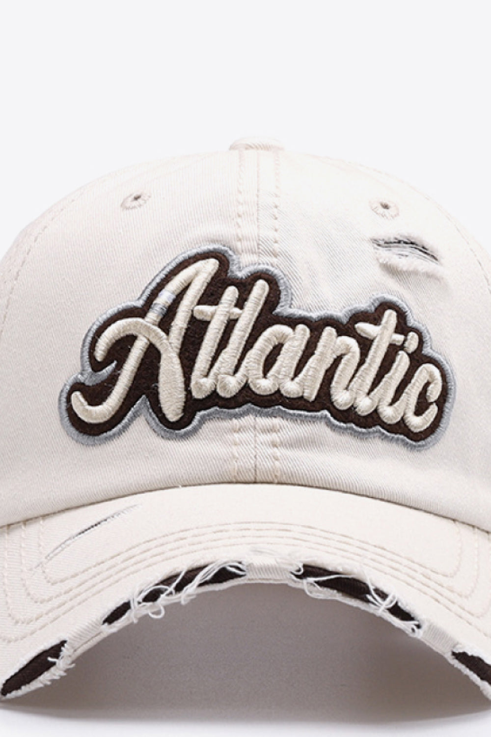 ATLANTIC Graphic Distressed Baseball Cap - ClozArt