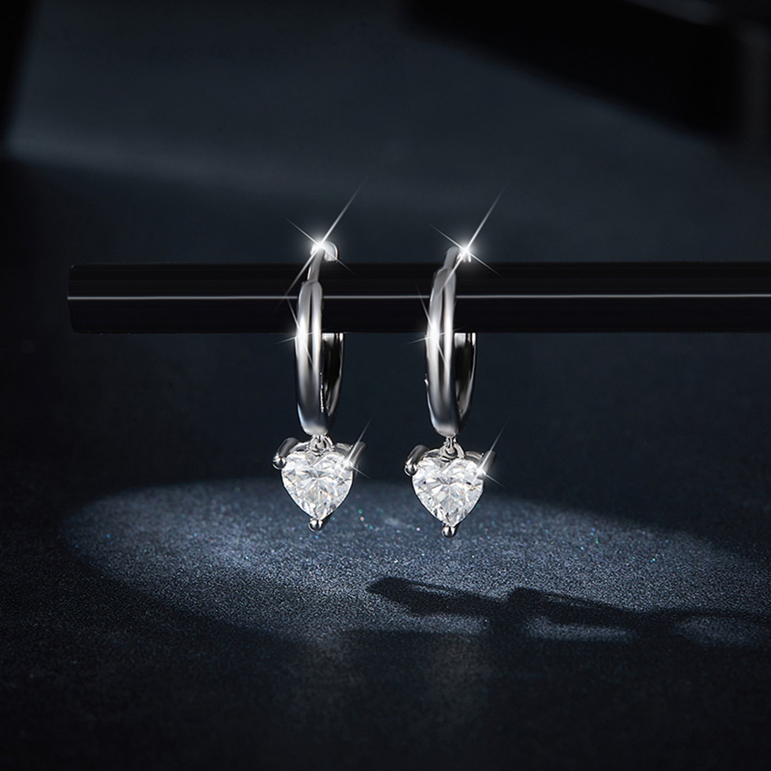 1 Carat Moissanite 925 Sterling Silver Heart Earrings - ClozArt