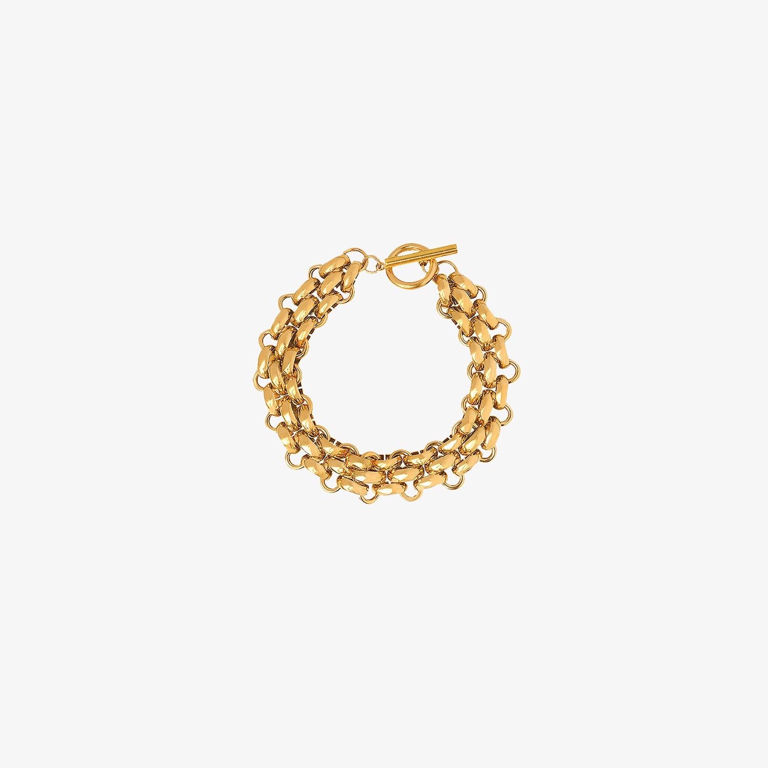 Gold-Plated Toggle Clasp Bracelet - ClozArt